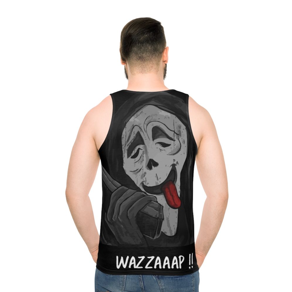 Unisex "Wazzaaap" horror movie inspired tank top
