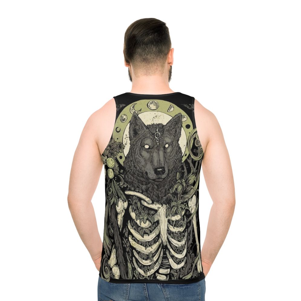 Unisex werewolf skull graphic tank top
