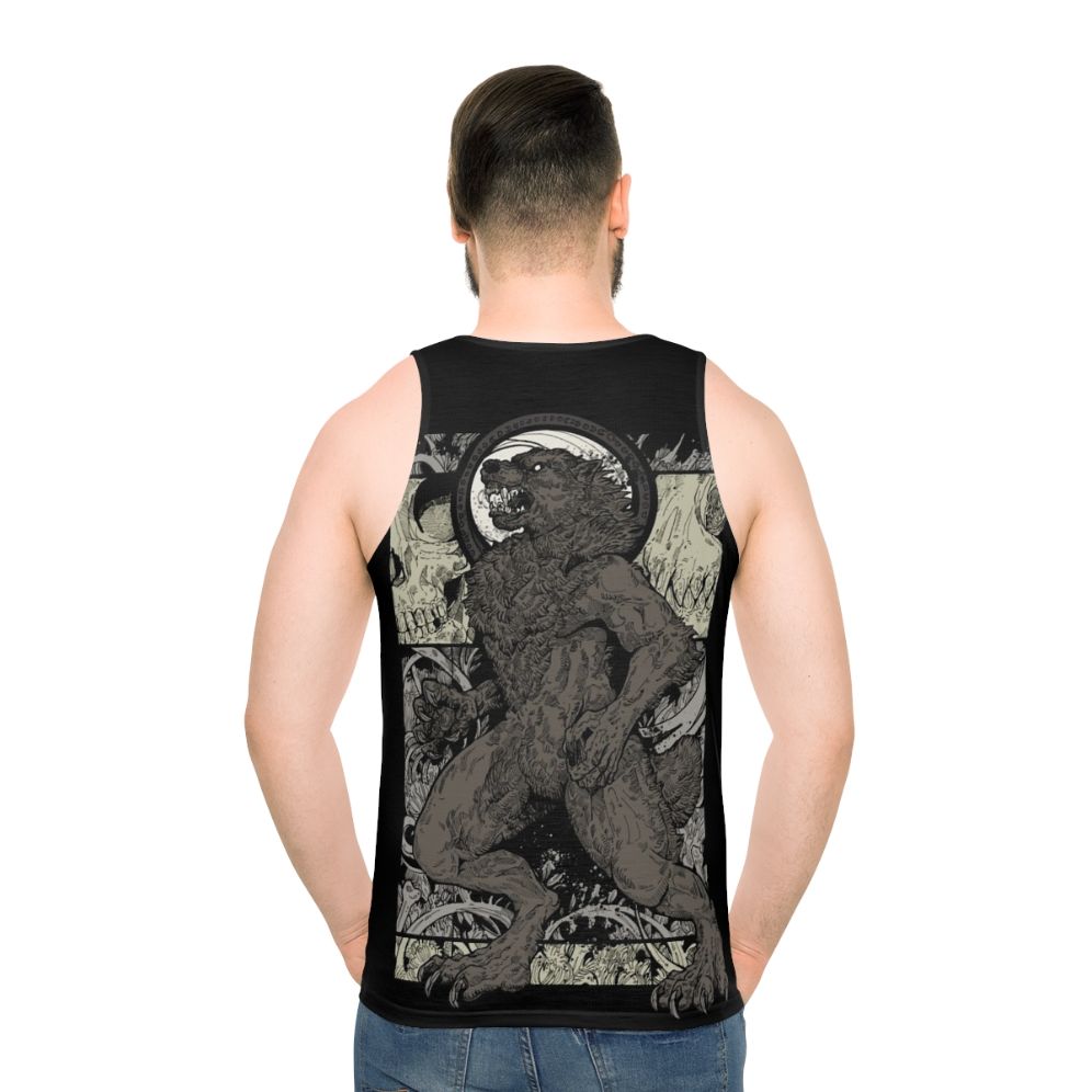 Unisex werewolf wolf skull ritual tank top
