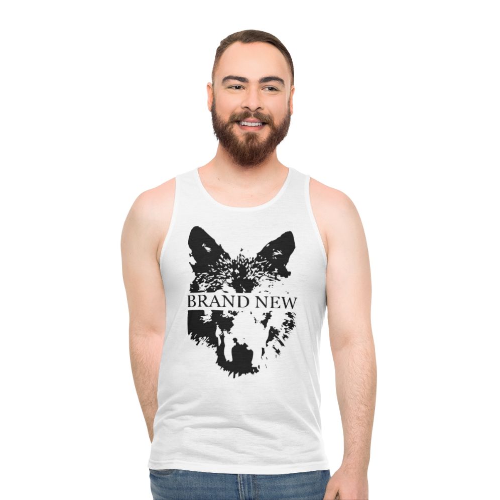 Unisex tank top with wolf design