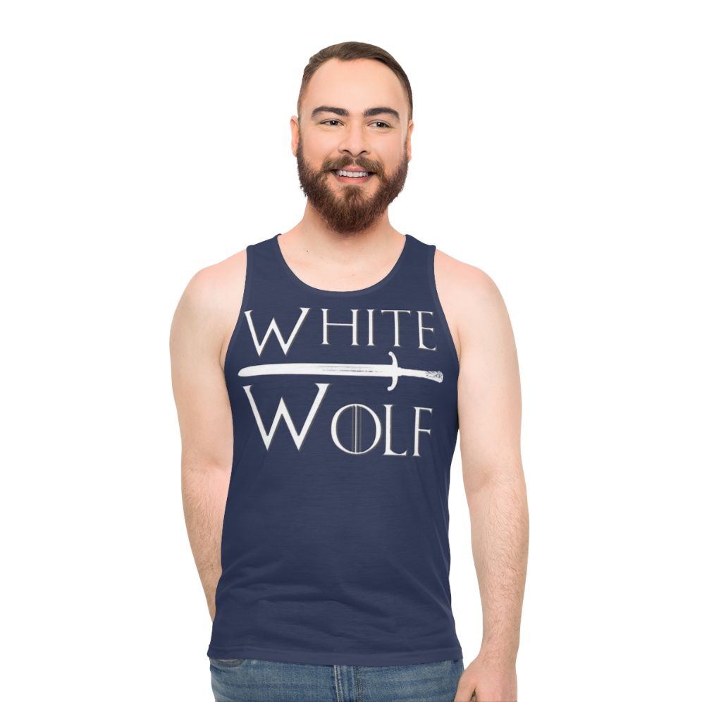 Unisex wolf print tank top