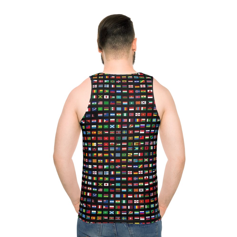 Unisex tank top with world flags design