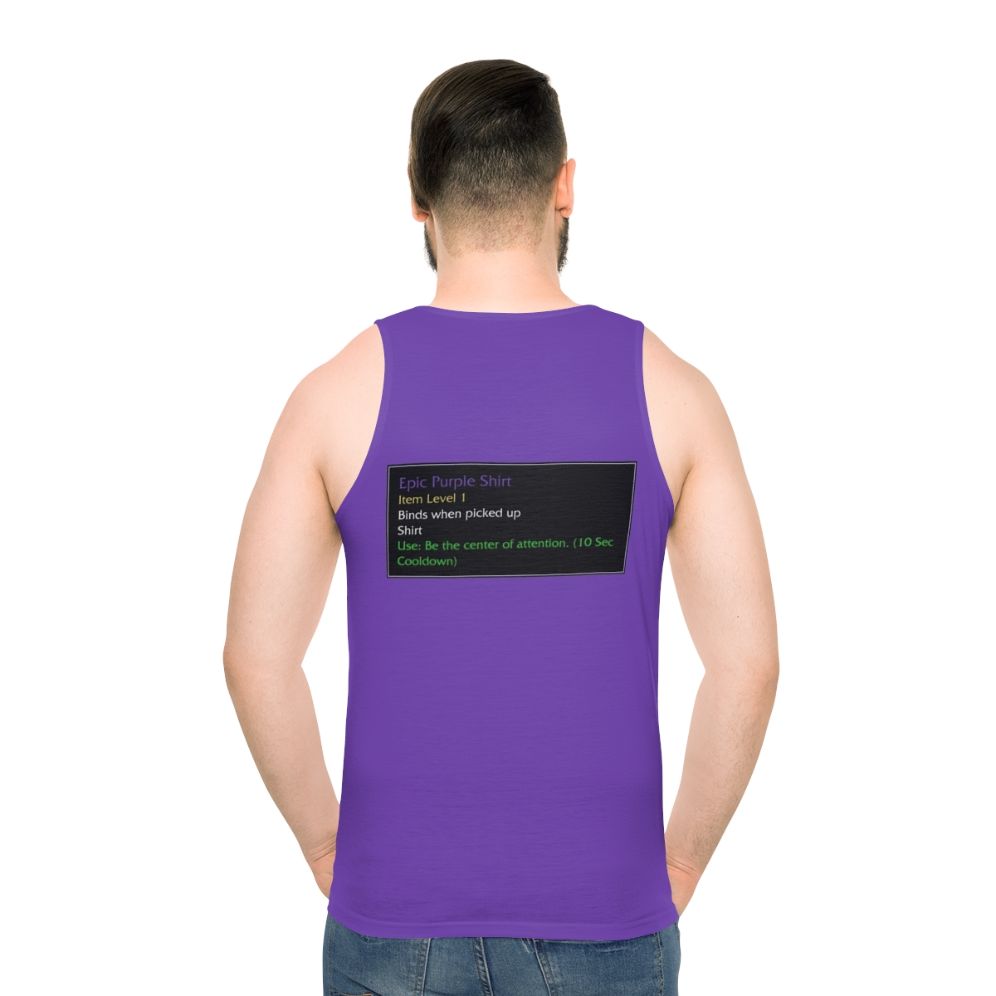Unisex World of Warcraft inspired epic purple tank top