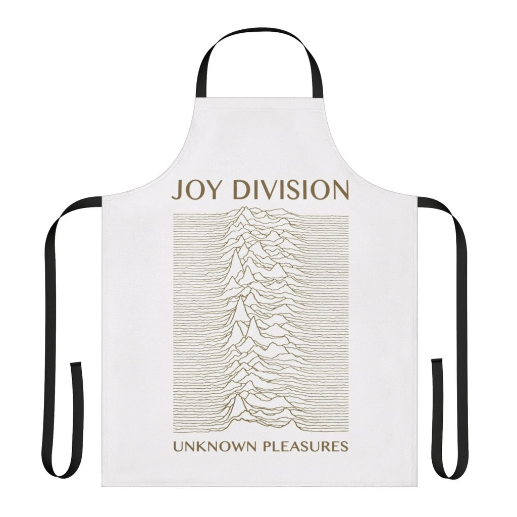 Unknown Pleasures-inspired apron with musical artist graphics