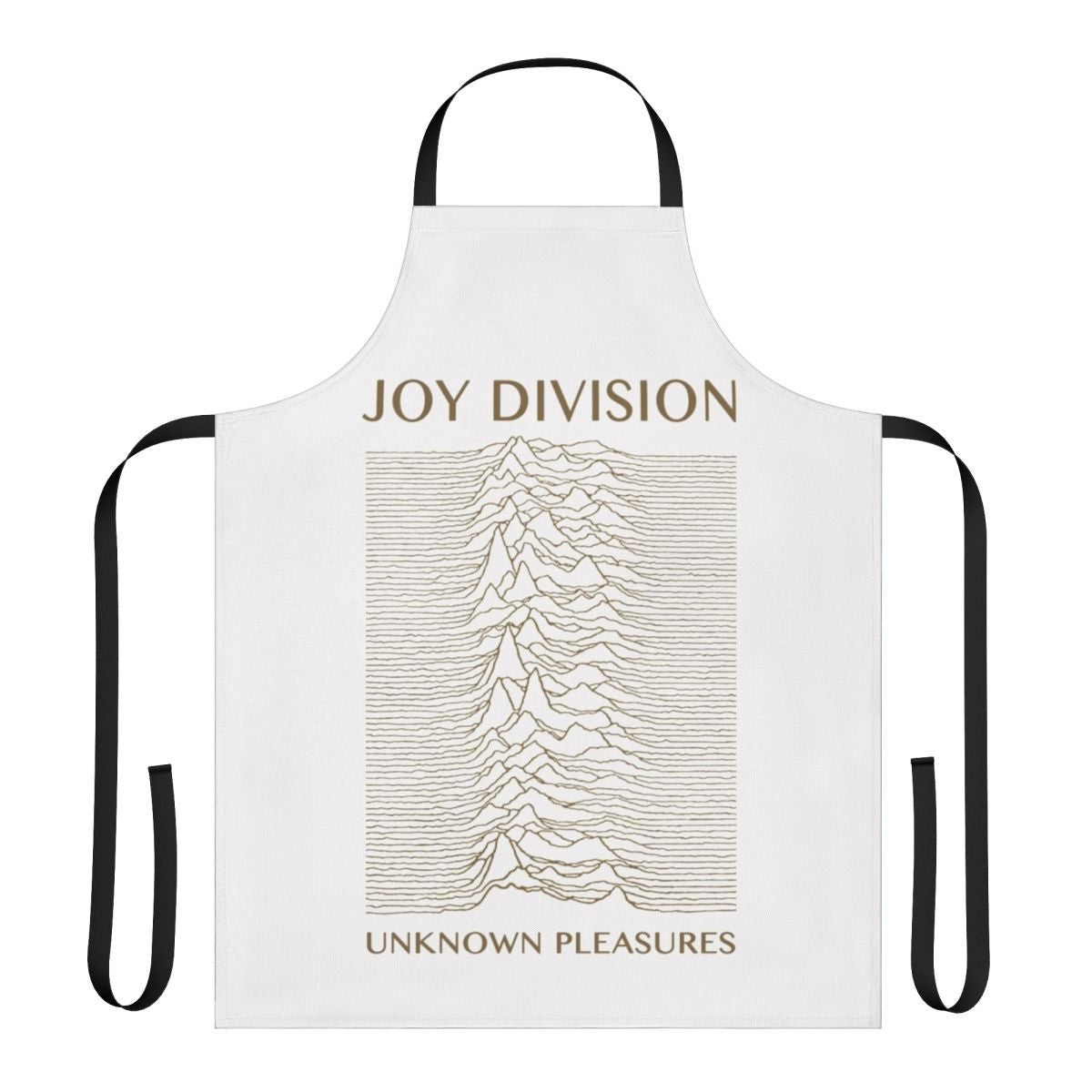 Unknown Pleasures-inspired apron with musical artist graphics