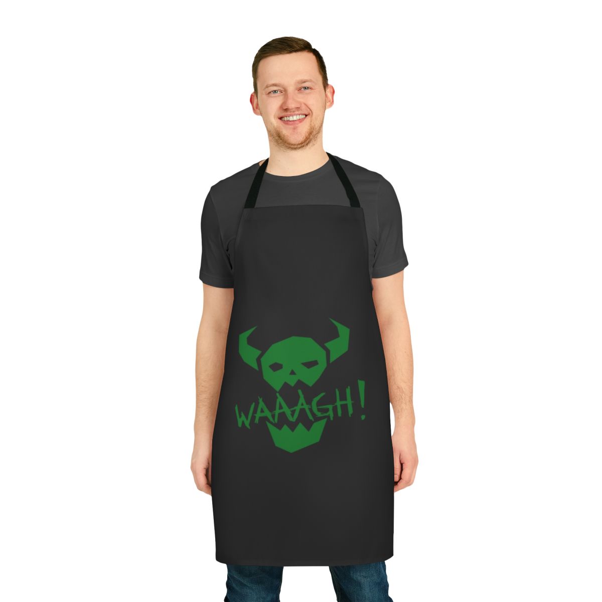Ork Waaagh-inspired apron for tabletop gaming and wargaming enthusiasts