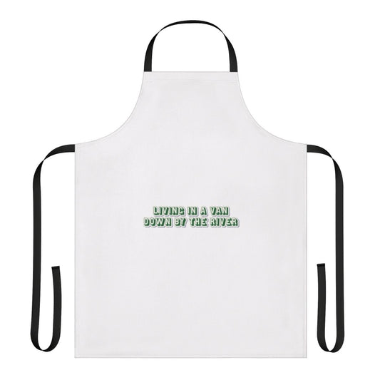 Unofficial comedy-inspired kitchen apron featuring Chris Farley's iconic Matt Foley character from Saturday Night Live