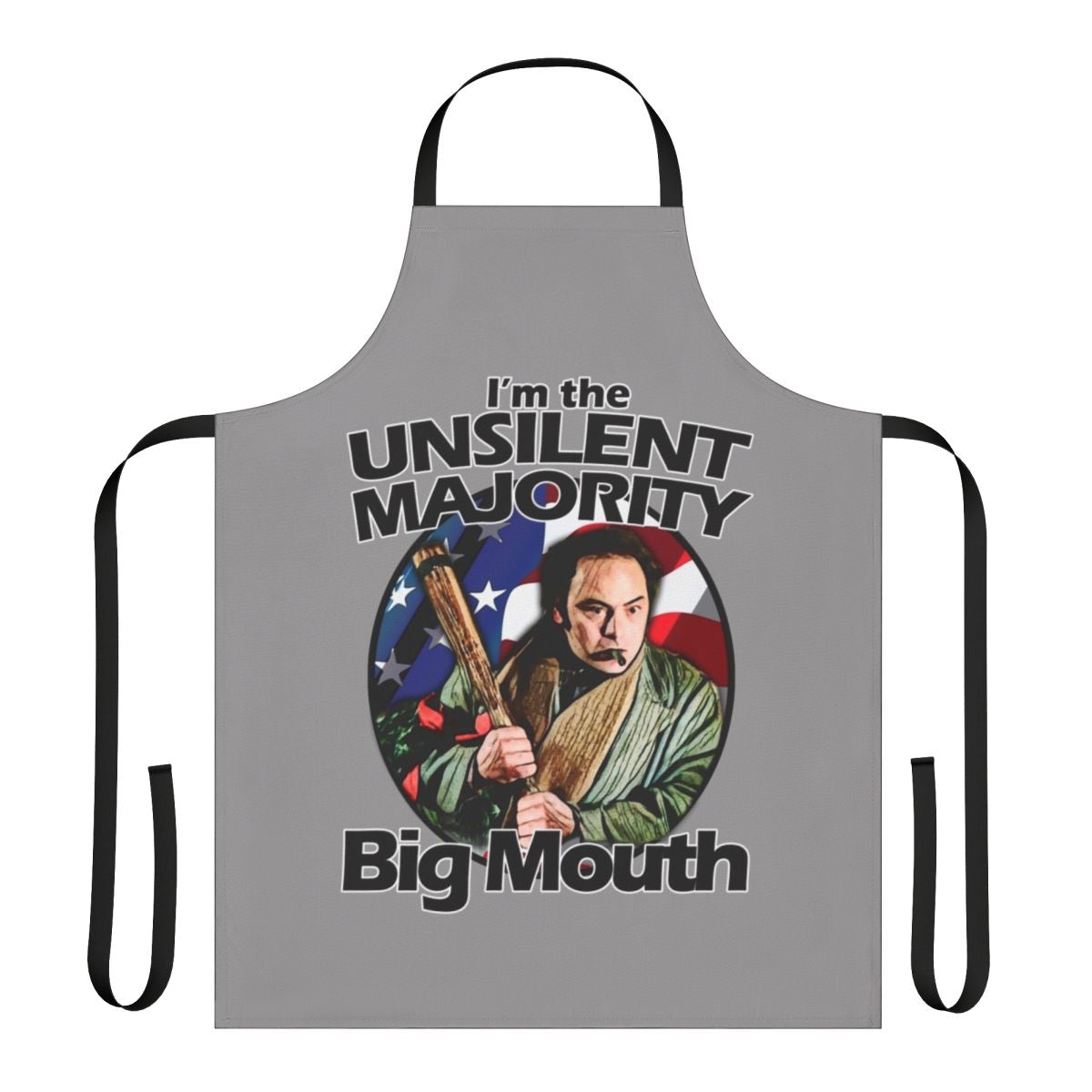 Unsilent Majority inspired apron with a big mouth design, a tribute to the classic Rocky movie