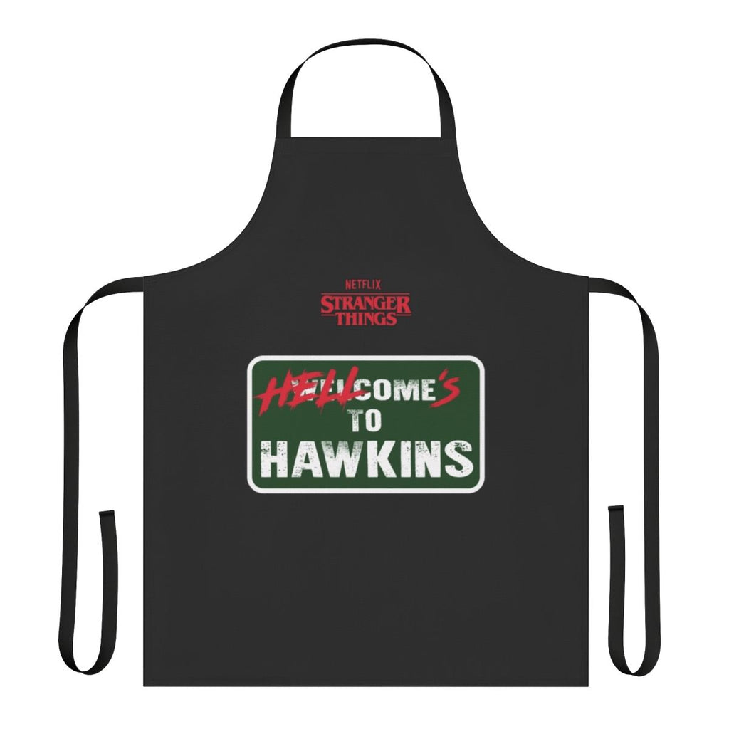 Stranger Things inspired apron featuring the Upside Down and Hawkins design