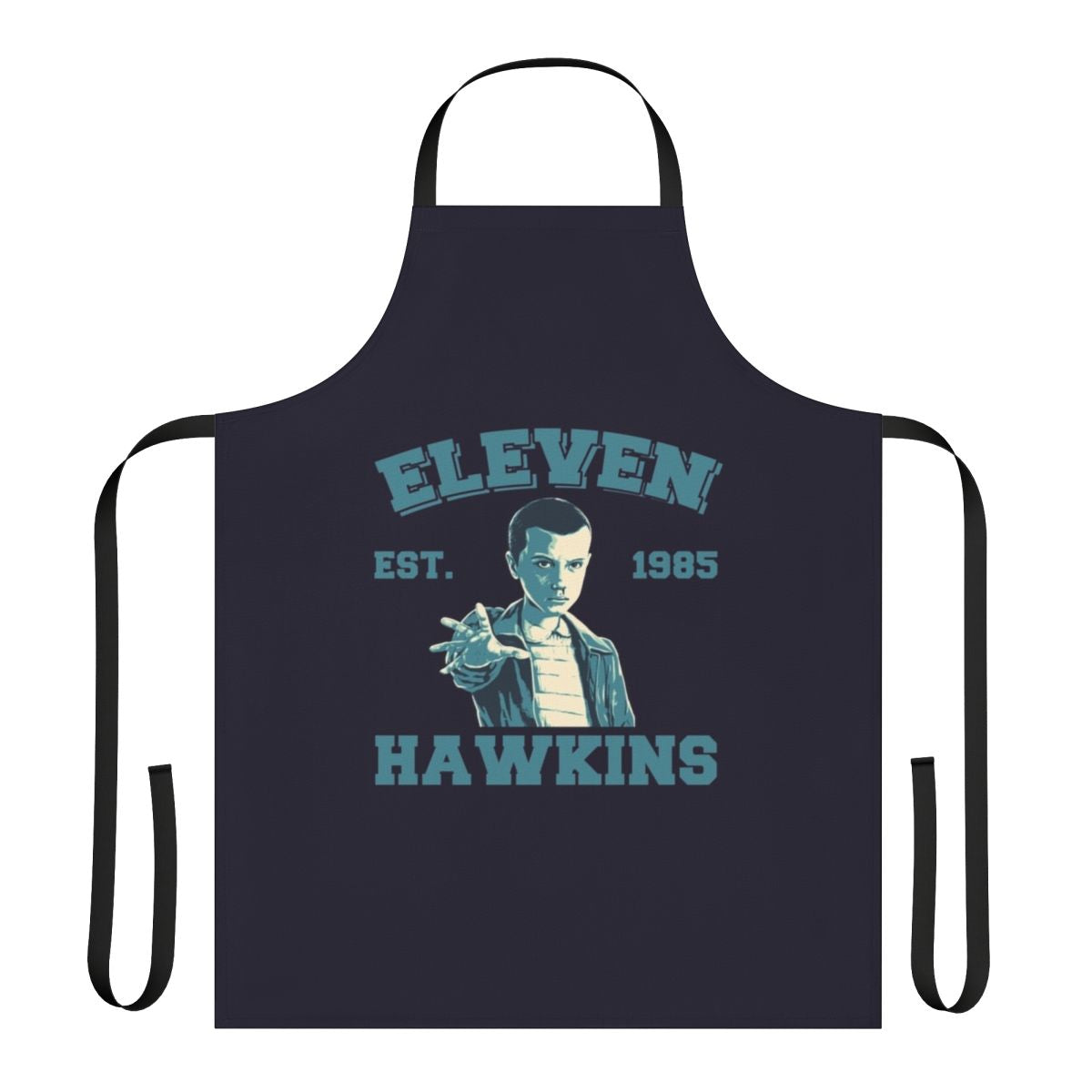 Stranger Things inspired upside down themed apron featuring Eleven