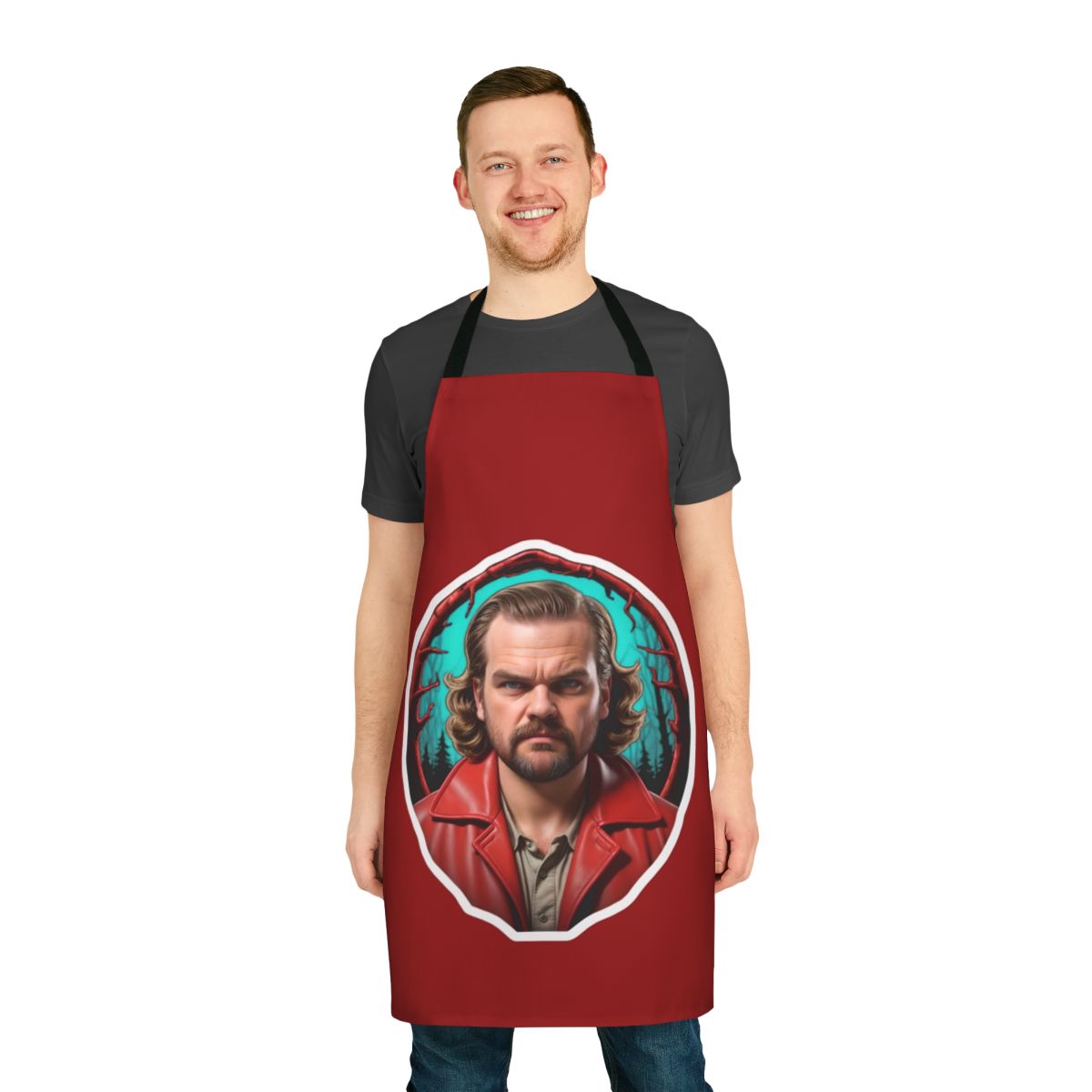 Upside Down Forest Inspired Apron featuring Jim Hopper from the Netflix series Stranger Things