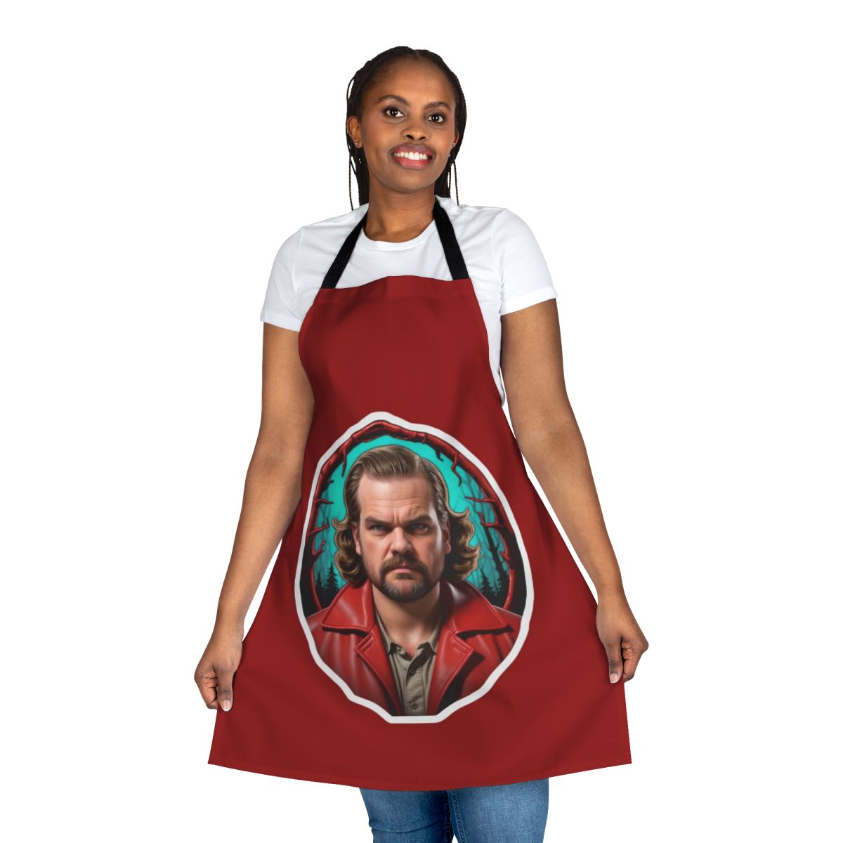 Upside Down Forest Inspired Apron featuring Jim Hopper from the Netflix series Stranger Things