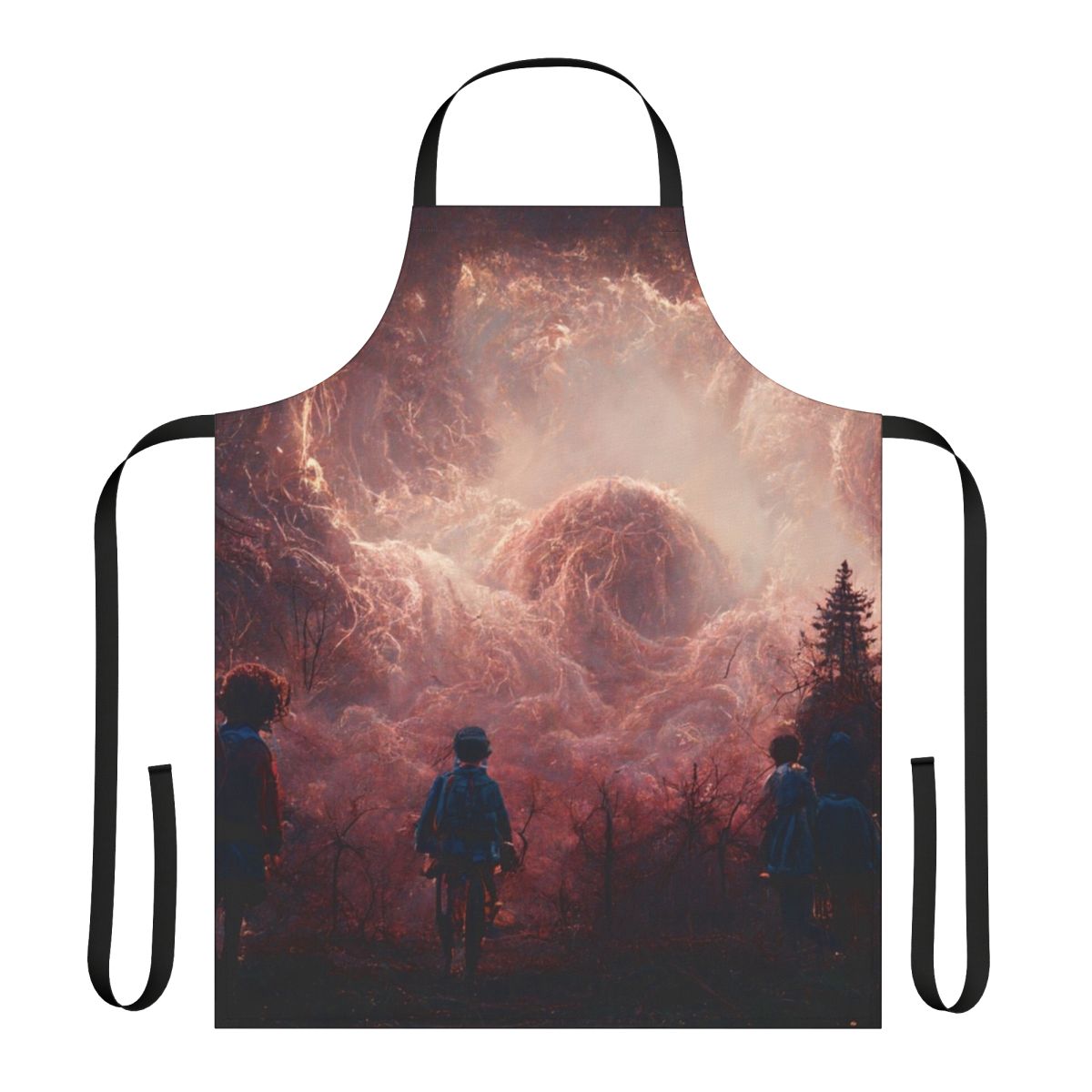 Upside Down Stranger Things Inspired Apron with Clouds of Chaos Design