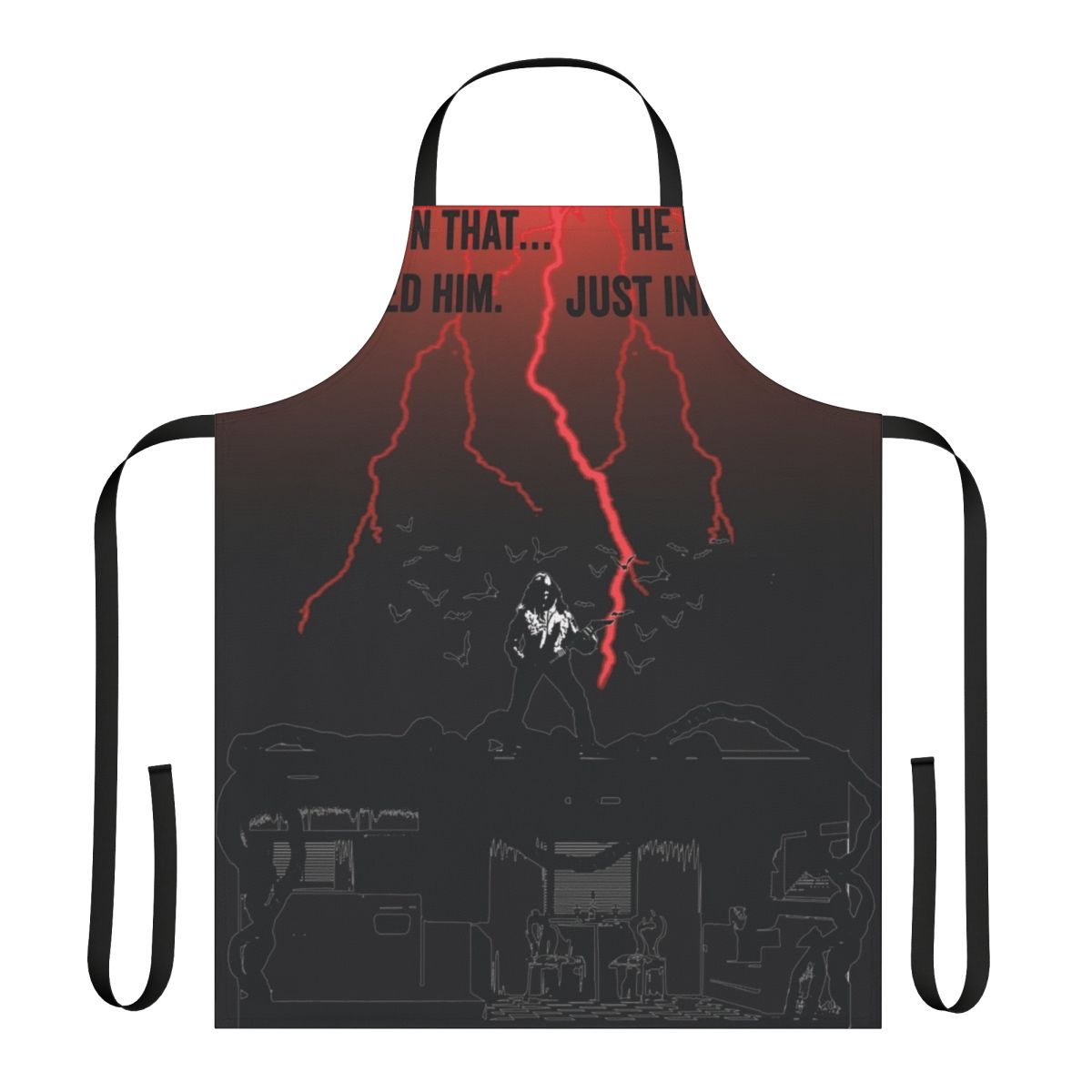 Upside Down themed cooking apron featuring Eddie Munson from Stranger Things