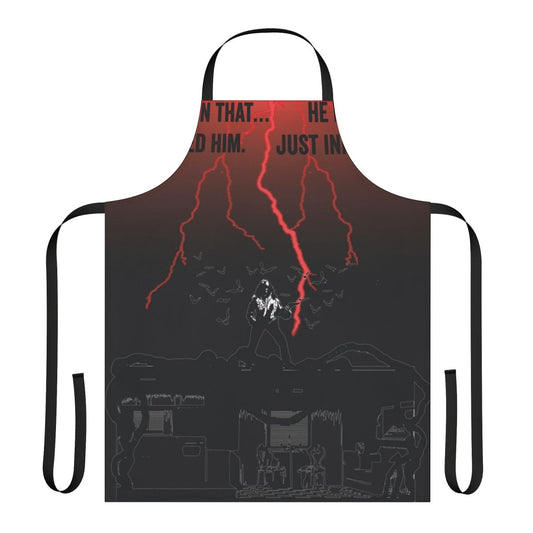 Upside Down themed cooking apron featuring Eddie Munson from Stranger Things