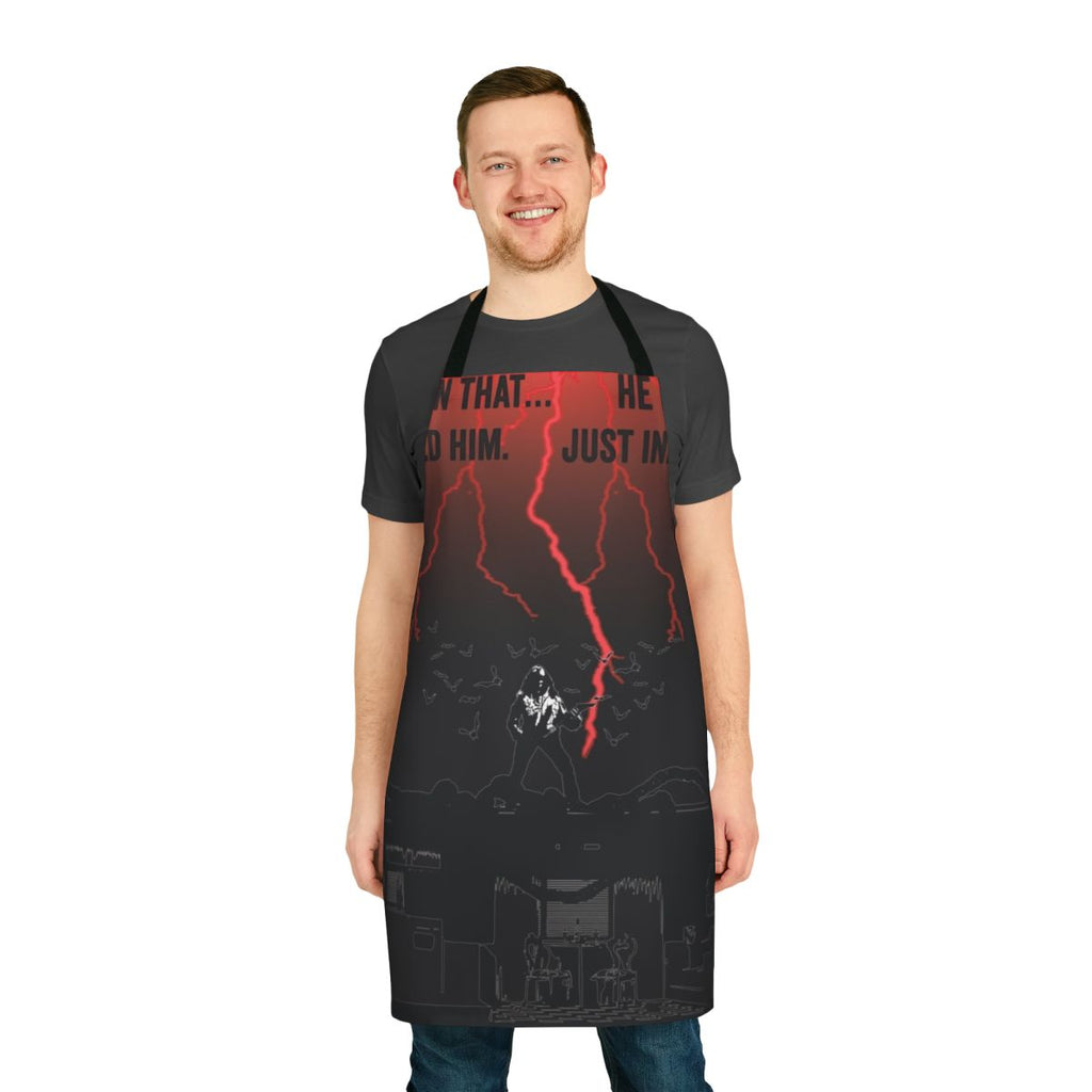 Upside Down themed cooking apron featuring Eddie Munson from Stranger Things