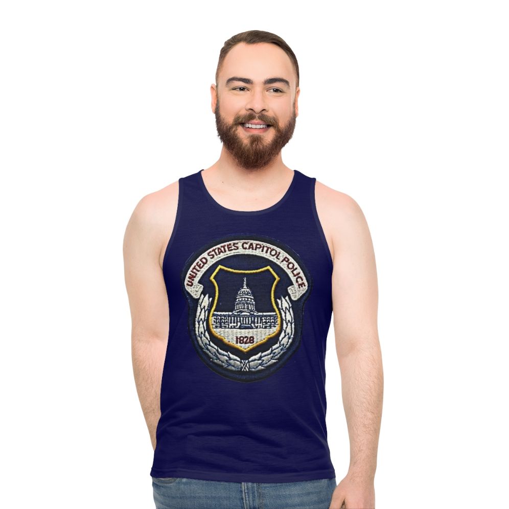 US Capitol Police Unisex Tank Top with Capitol Building Graphic