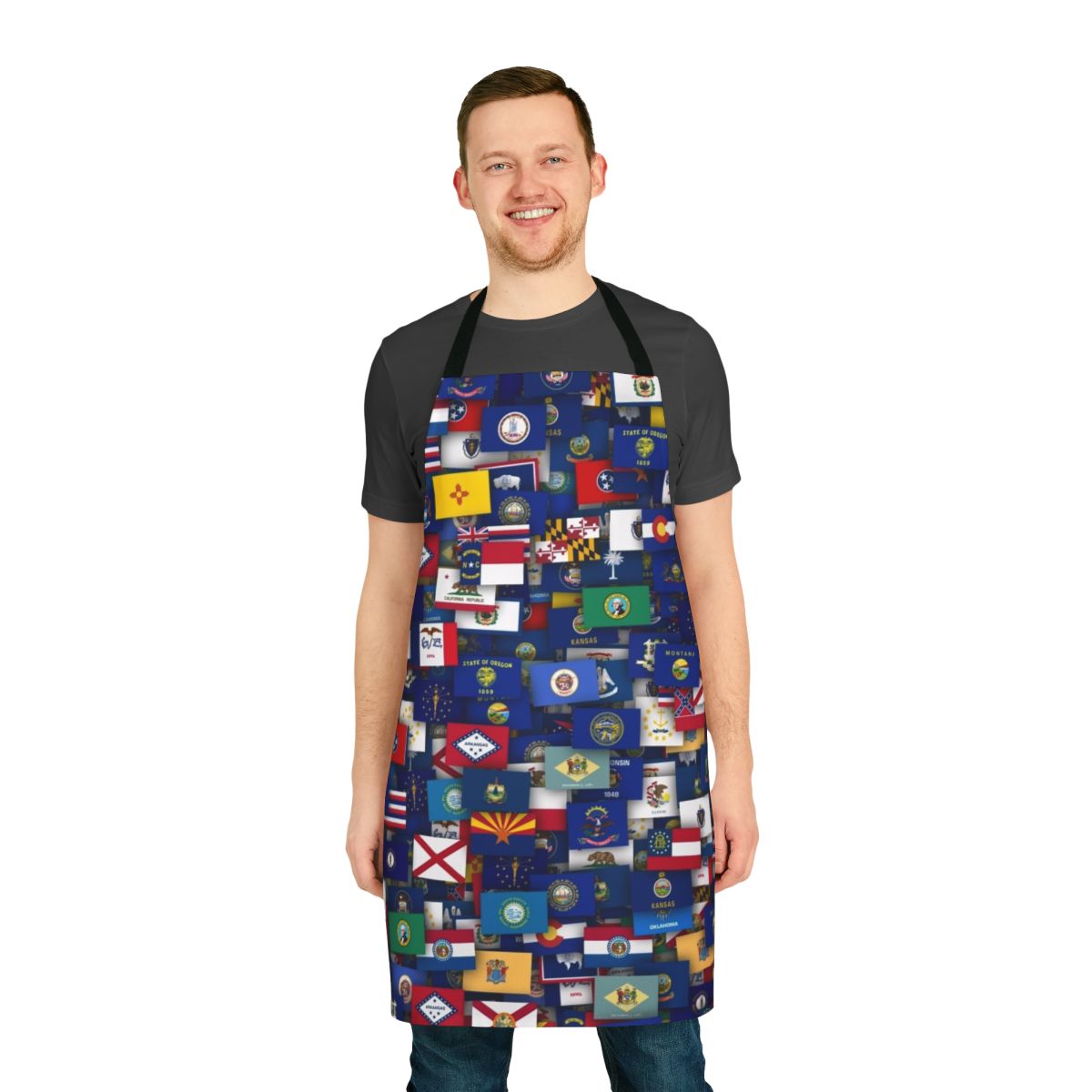 Patriotic USA flags themed apron for the kitchen