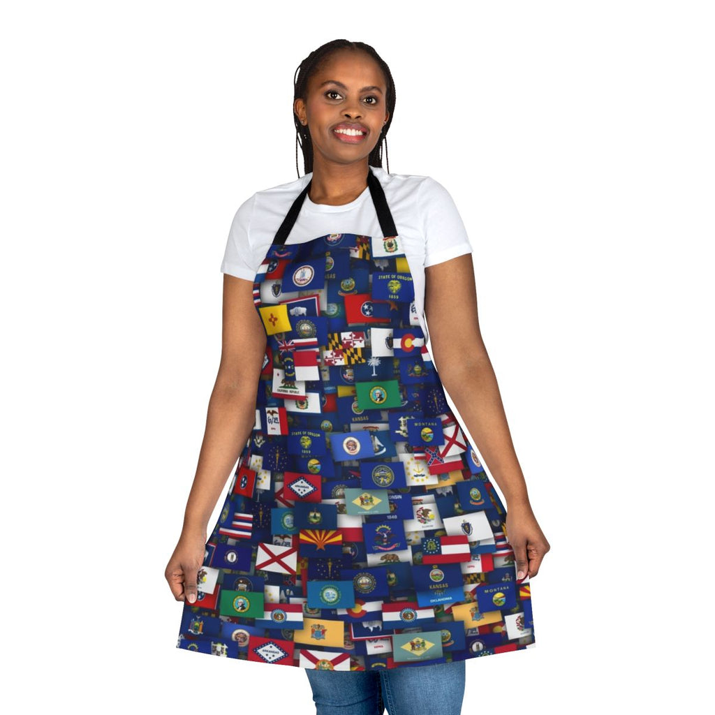 Patriotic USA flags themed apron for the kitchen