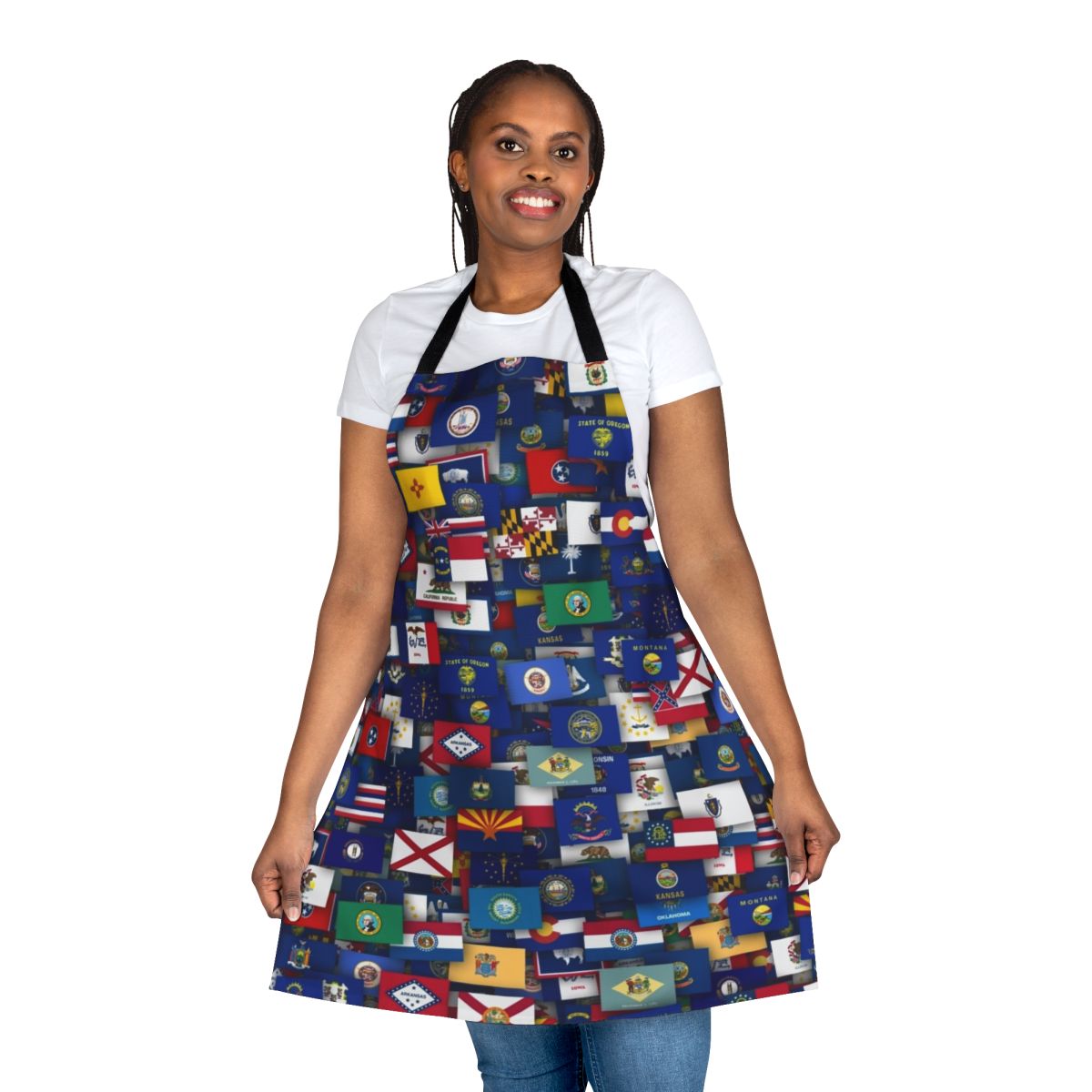 Patriotic USA flags themed apron for the kitchen