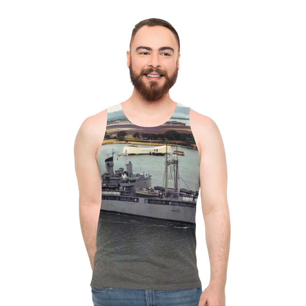 USS Isle Royale AD 29 Unisex Navy Tank Top
