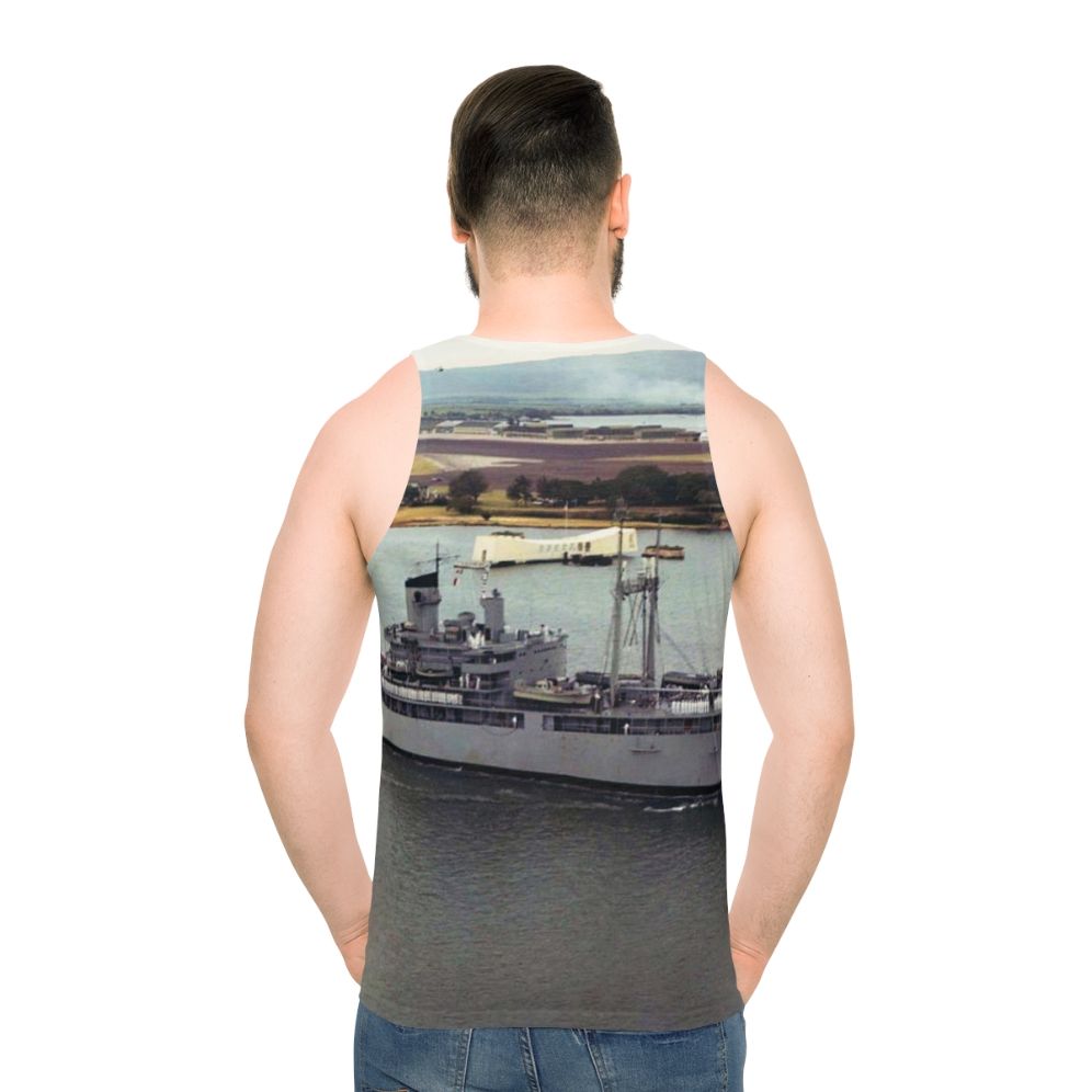 USS Isle Royale AD 29 Unisex Navy Tank Top