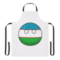 Colorful Uzbekistan-inspired countryball design printed on a high-quality apron