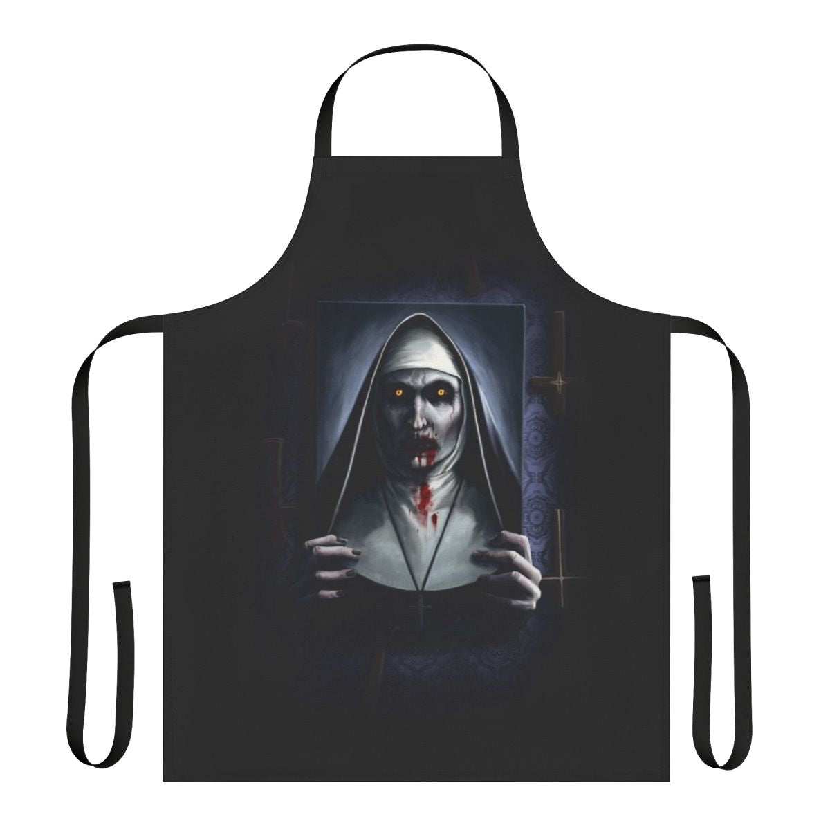 Valak-themed painting apron featuring the demonic nun from The Conjuring 2