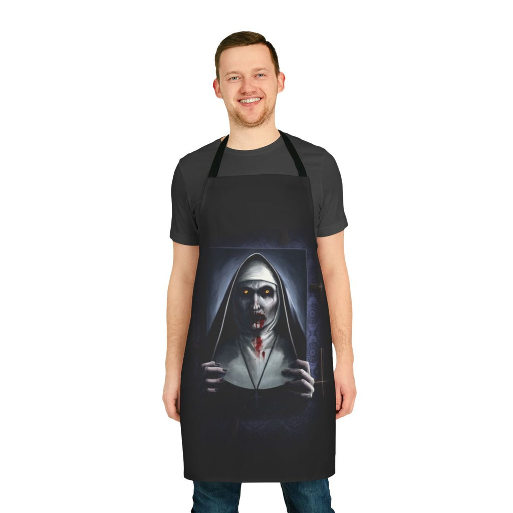 Valak-themed painting apron featuring the demonic nun from The Conjuring 2