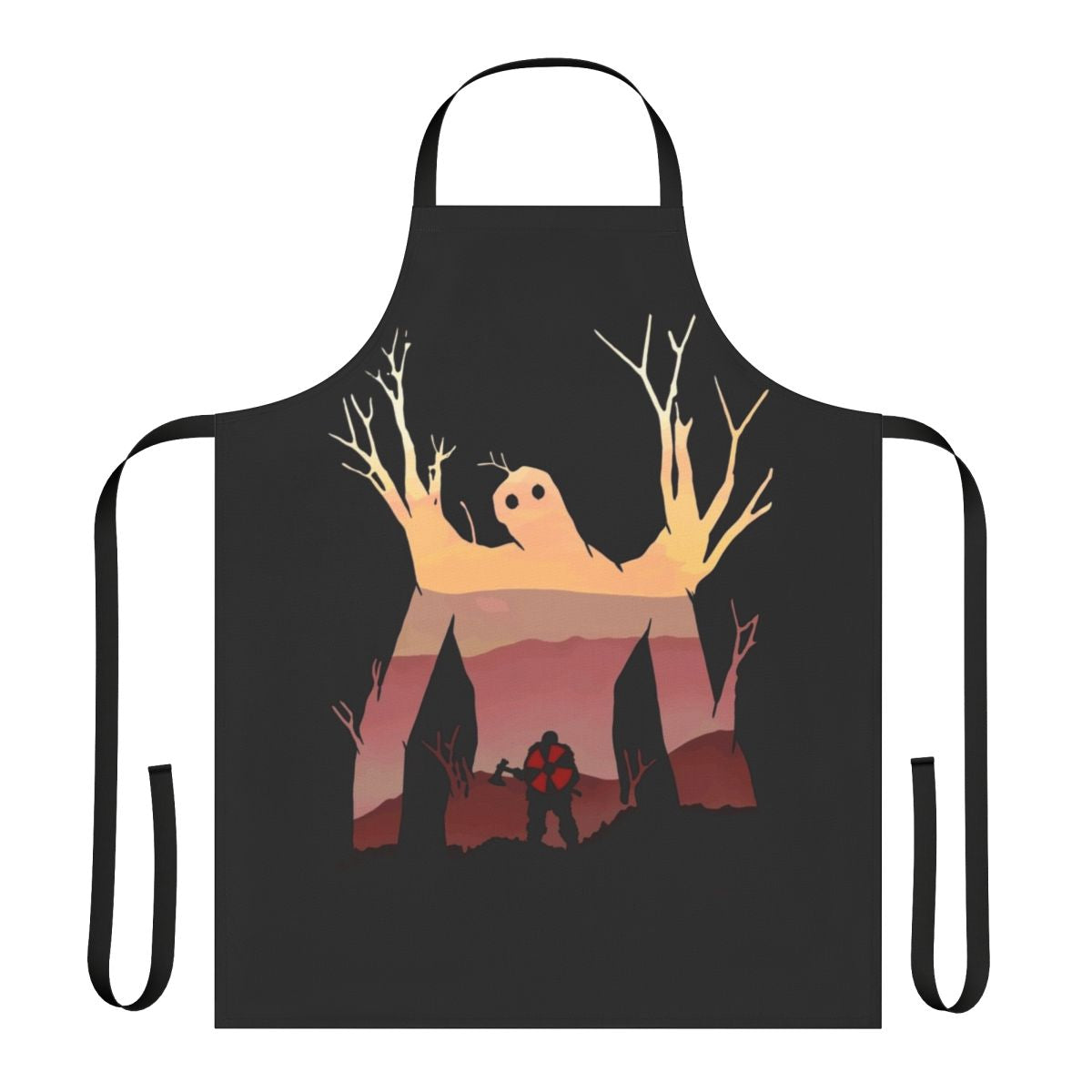 Valheim-inspired apron featuring the Elder boss from the game