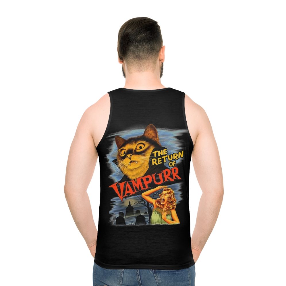 Unisex Tank Top with Vampire Cat Graphic