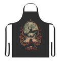 A black apron with a Castlevania-style vampire hunter design, perfect for gaming and cooking enthusiasts.