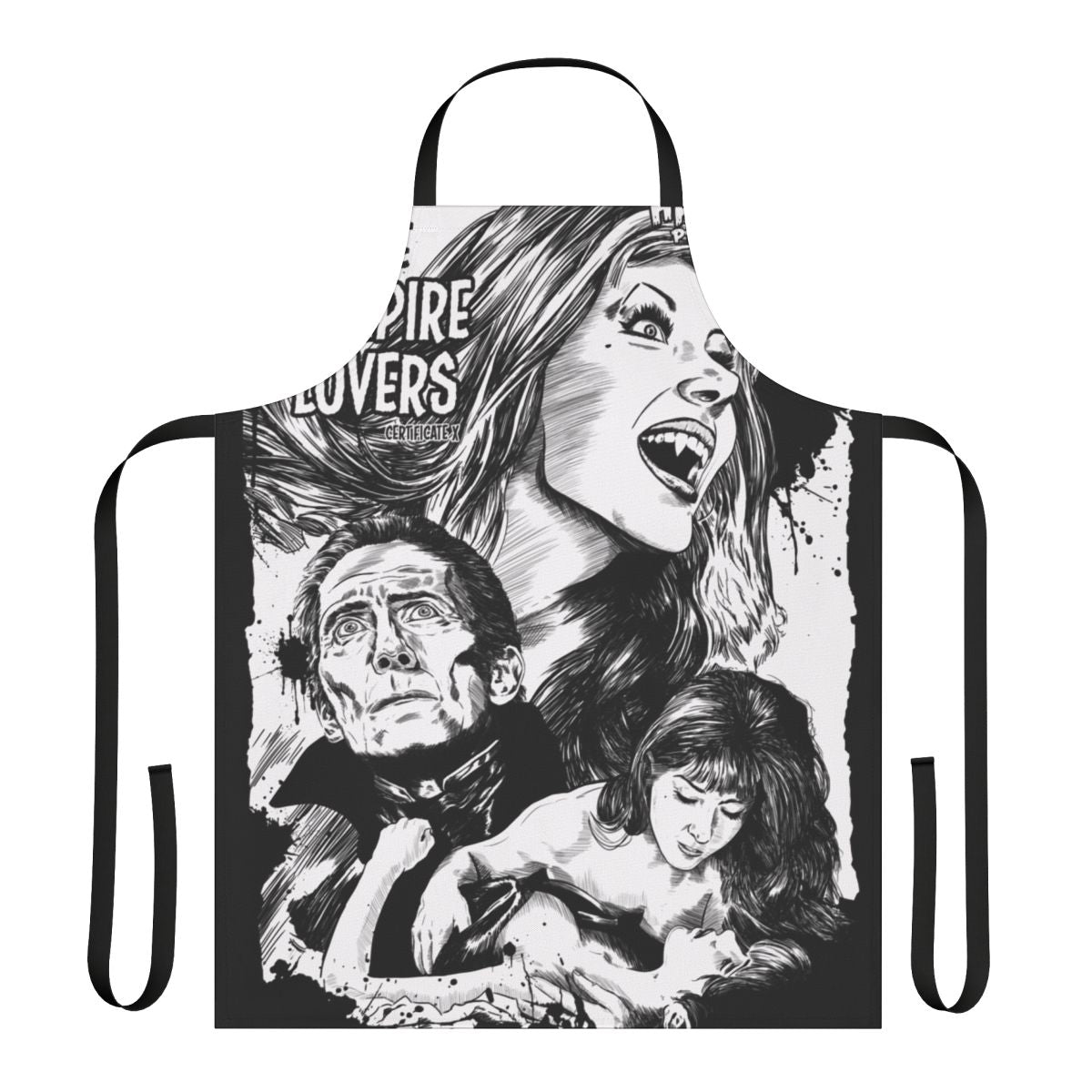 Vampire Lovers Horror Art Print Apron featuring classic Hammer Horror imagery
