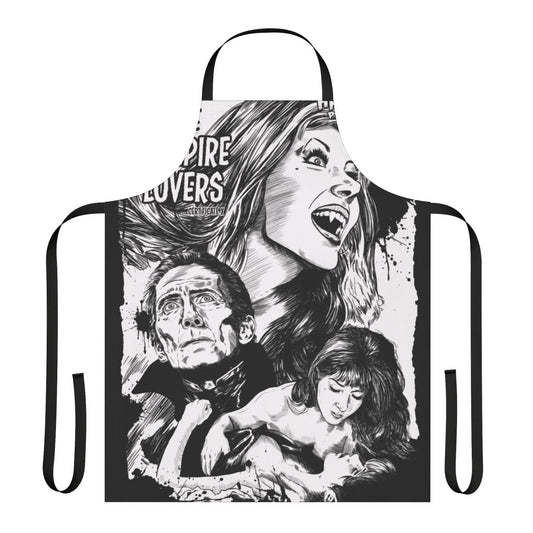 Vampire Lovers Horror Art Print Apron featuring classic Hammer Horror imagery