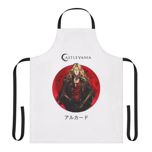 Castlevania-inspired Alucard-themed apron for cosplay and kitchen use