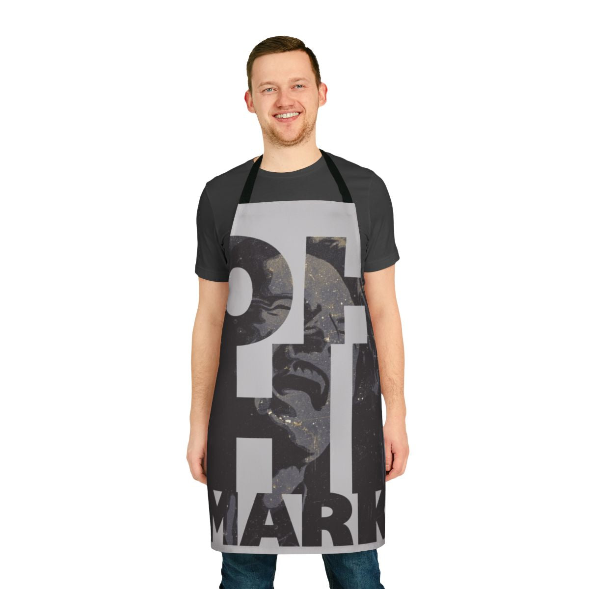 Apron featuring the iconic "Oh Hi Mark" quote from the cult classic film "The Room"