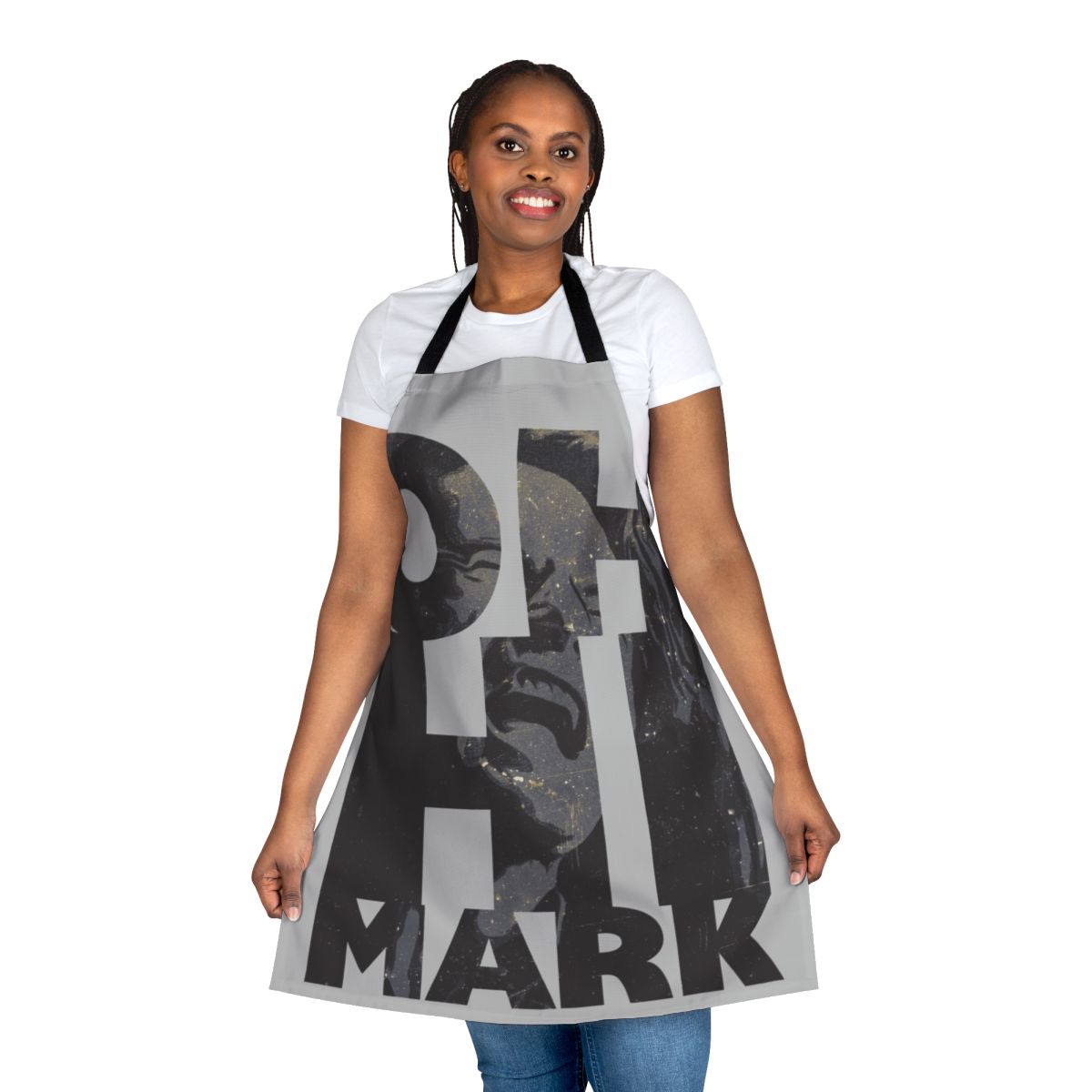 Apron featuring the iconic "Oh Hi Mark" quote from the cult classic film "The Room"