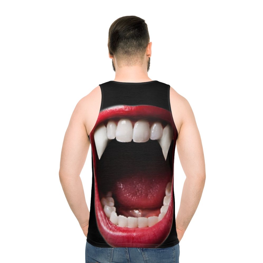 Vampire-themed unisex tank top with abstract, trendy patterns