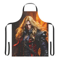 Illustration of a vampire warrior character from the Castlevania video game series on an apron