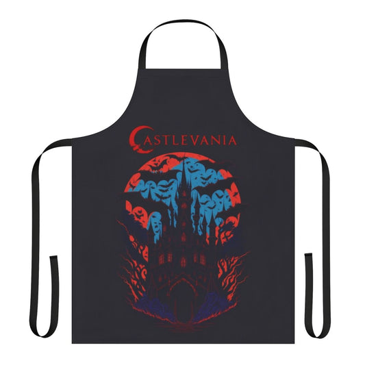 Castlevania-inspired apron featuring dark, gothic design with vampiric elements