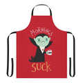 Mornings Suck Apron with a vampire design by Dinomike