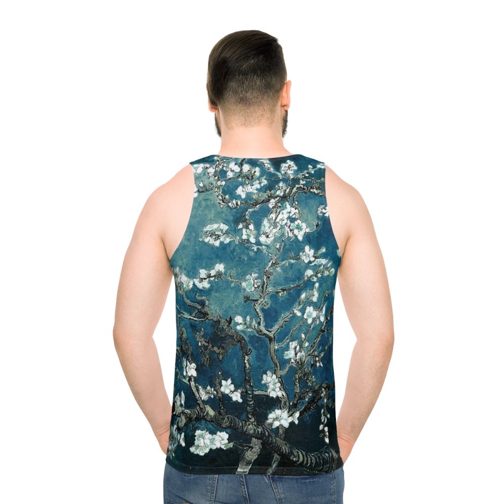 Vintage inspired Van Gogh Almond Blossoms Teal Unisex Tank Top