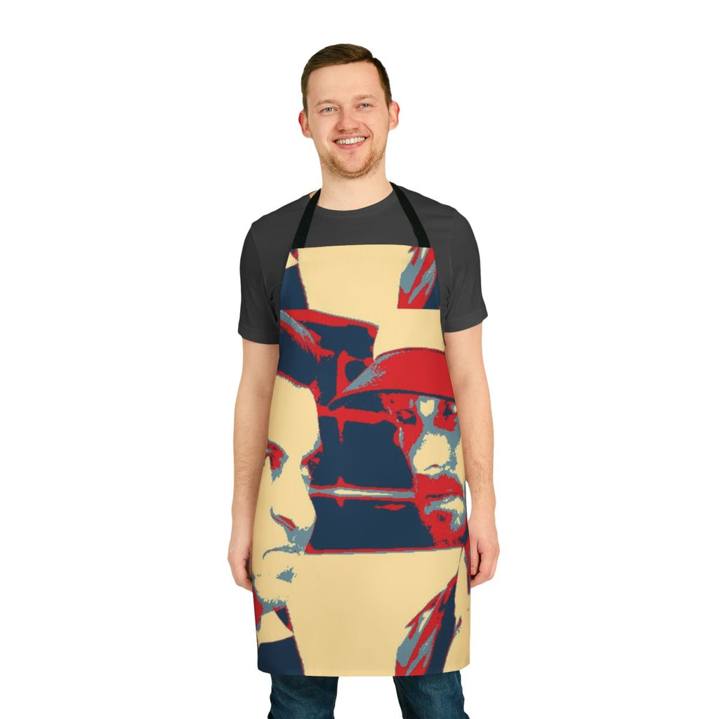 A stylized hammer apron featuring a design inspired by the Lilyhammer TV show and pop culture icon Van Zandt.