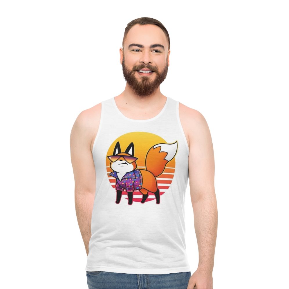 Vaporwave Cute Fox Unisex Tank Top