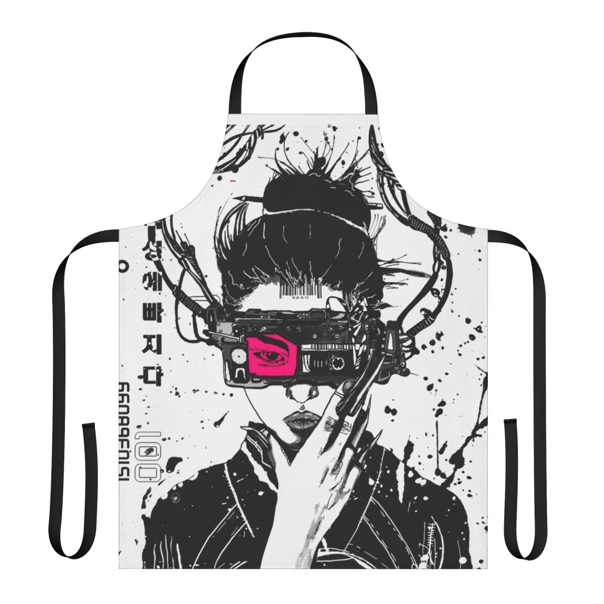 Vaporwave Cyberpunk Urban Style Apron featuring a futuristic, minimalist design with Japanese and techno-inspired elements