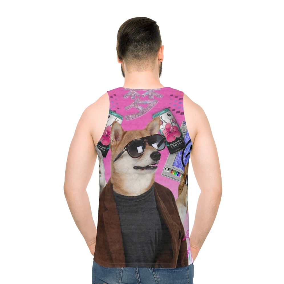 Vaporwave Dog Unisex Tank Top