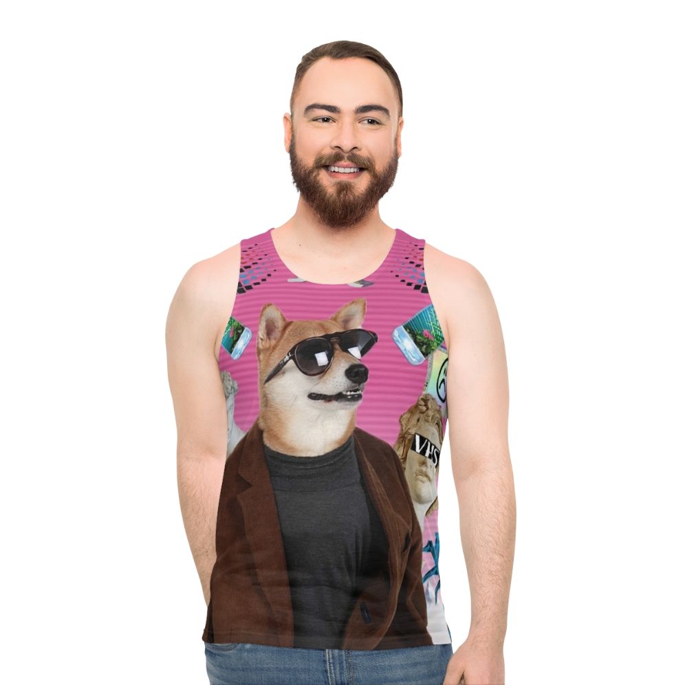 Vaporwave Doge Graphic Unisex Tank Top
