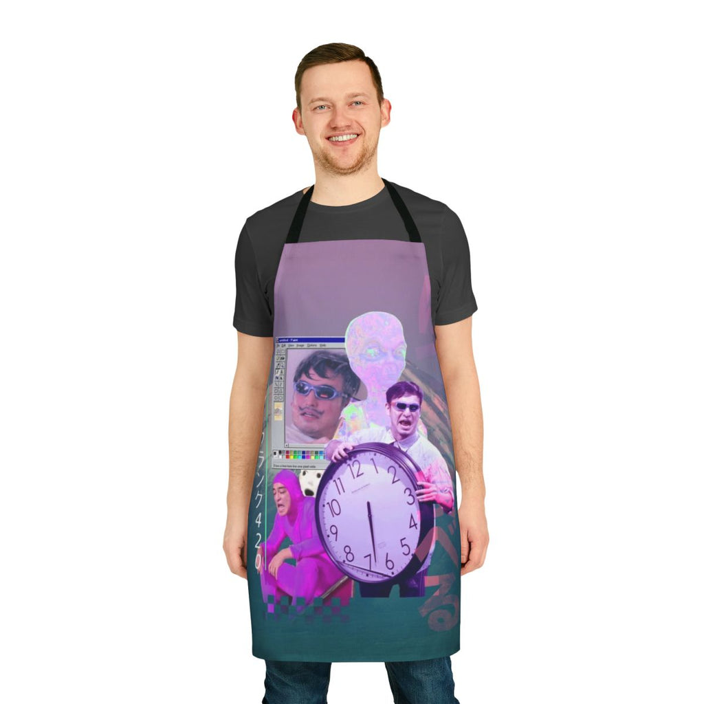 Vaporwave inspired Filthy Frank 420 parody apron with Japanese elements
