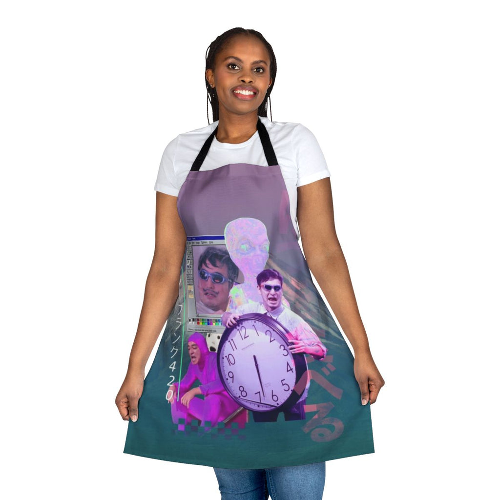 Vaporwave inspired Filthy Frank 420 parody apron with Japanese elements