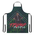 Vaporwave-inspired apron featuring a stylized portrait of Donald Trump